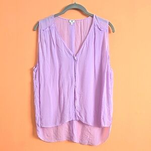 Wilfred Aritzia Purple 100% Silk Sleeveless Blouse – Size Large